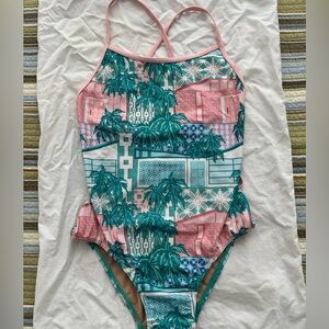 Palm Springs mid century swim suit Gretchen and Alex Walsh